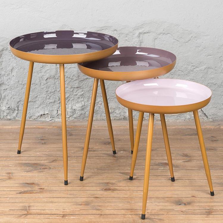 Пурпурный журнальный столик Шейдс, L Side Table Shades Gold/Purple Large