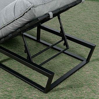Садовый шезлонг-лежак Reef Lounger, Black акриловая ткань Flanelle - ракурс 7