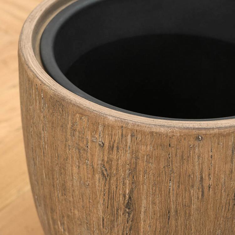 Кашпо-чаша Эффектори, светлый дуб, M Effectory Wood Bowl Pot Light Oak Medium