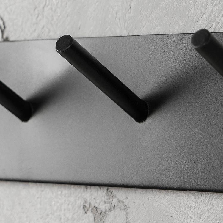 Семиместная настенная вешалка с трубчатыми крючками Black Coat Rack 7 Tube Hooks