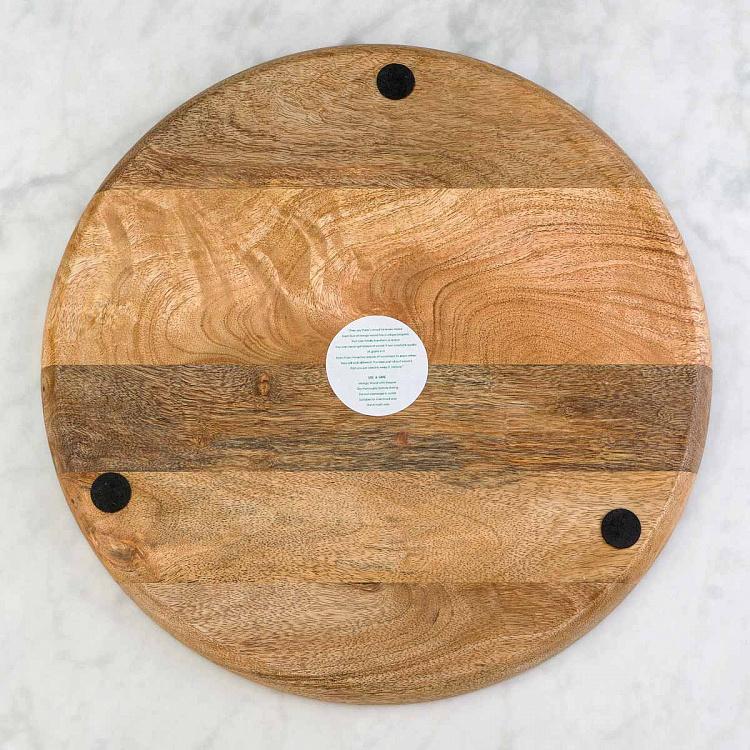 Круглая сервировочная тарелка из дерева манго Лобстеры, L Lobsters Mango Wood Round Serving Plate Large