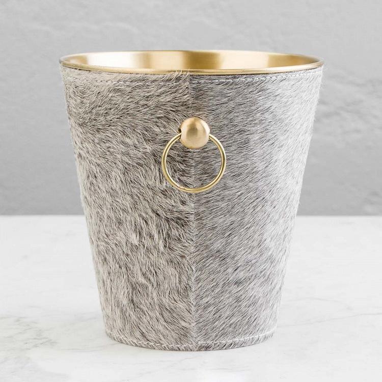 Ведро для льда в коровьей шкуре Ice Bucket With Cow Hide