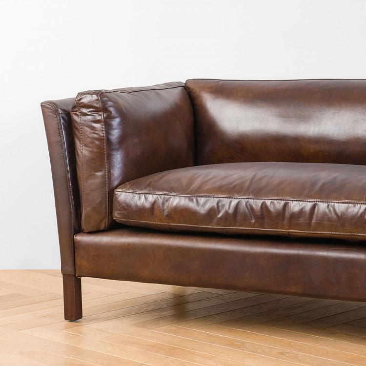 Трёхместный диван Томми, красно-коричневые ножки Tommy 3 Seater, Red Brown Wood D