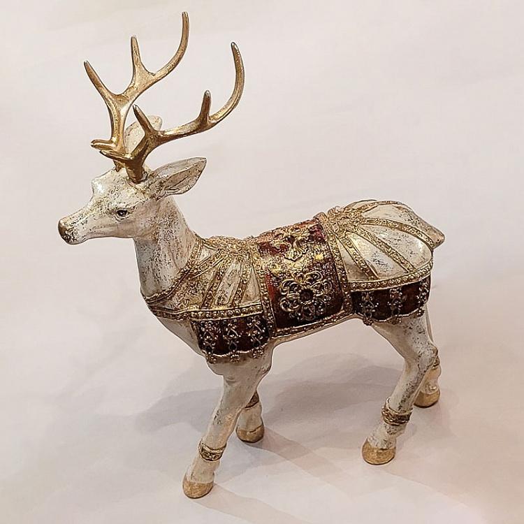 Новогодняя фигурка Золотистый олень 2 дисконт4 Deer Silver/Gold 2 36 cm discount4