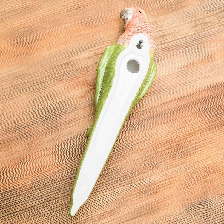 Настенное украшение Зелёный попугай Ceramic Wall Parrot