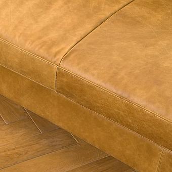 Трёхместный диван Lincoln 3 Seater, Bleached Oak PF натуральная кожа Cognac Grain - ракурс 7