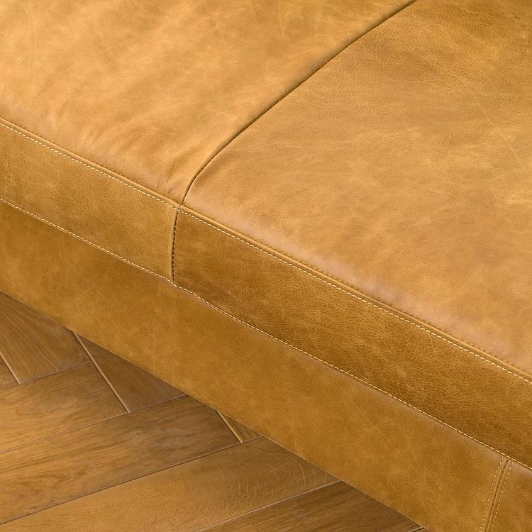 Трёхместный диван Lincoln 3 Seater, Bleached Oak PF натуральная кожа Cognac Grain - ракурс 7