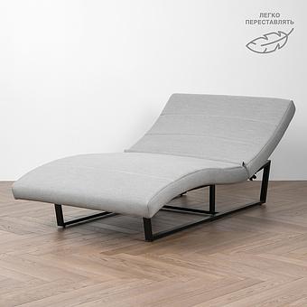 Садовый шезлонг-лежак Wave Lounger, Black акриловая ткань Lead Chine