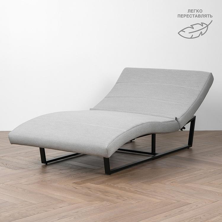 Садовый шезлонг-лежак Wave Lounger, Black акриловая ткань Lead Chine