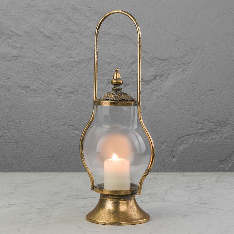 Золотистый подсвечник-латерна Modern Metal Lantern Hanging