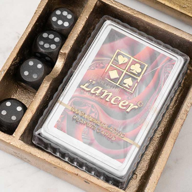 Шкатулка Туз пик с набором карт и игральных костей Ace Of Spades Card And Dices Box