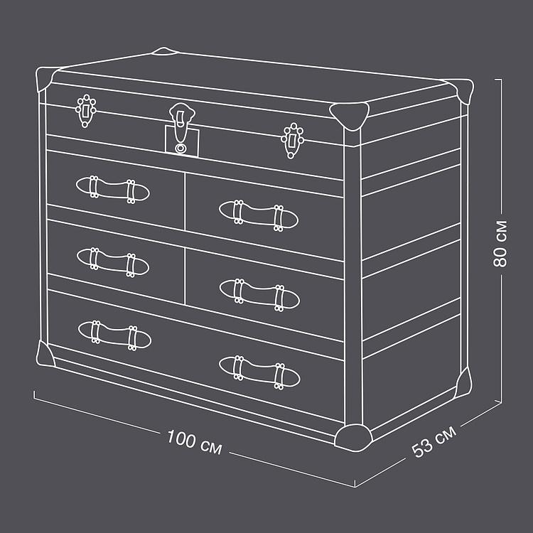 Комод-сундук Трансатлантик, светлое дерево, M Transatlantic Chest Medium, Light Wood D