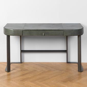 Письменный стол Saint Malo Desk, Black Matt Metal RM натуральная кожа Lawn Green Franco
