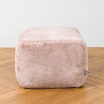 Пуфик Alaska Rectangular Pouf Small искусственный мех Big Bear Pink - ракурс 3