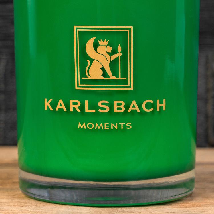 Арома-свеча в зелёном стакане с золотой крышкой Магнолия Aroma Candle In Dark Green Glass With Gold Lid Magnolia