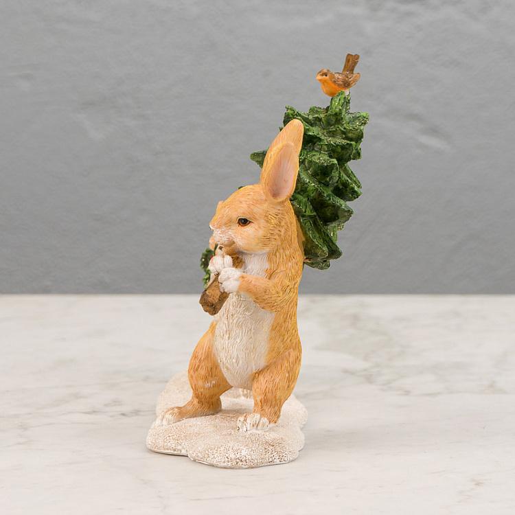 Статуэтка Рождественские зайцы с ёлками Xmas Rabbits With Trees 30 cm