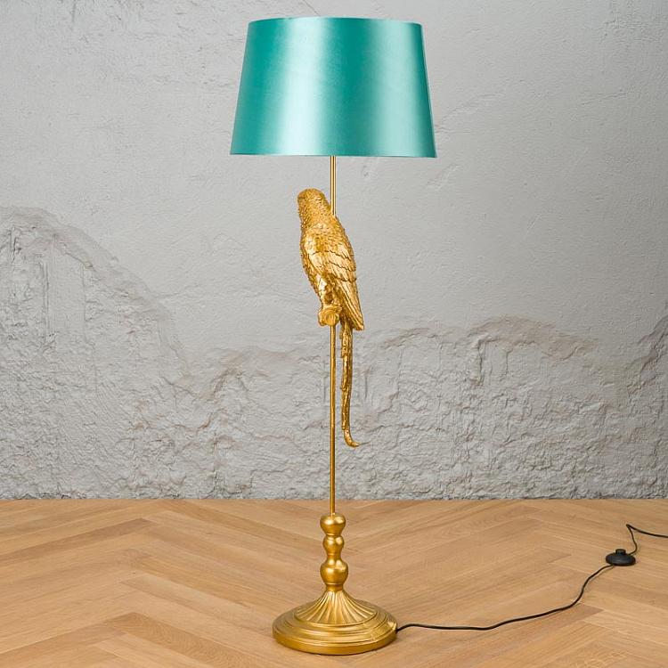 Торшер с бирюзовым абажуром Попугай Тэмми Floor Lamp Parrot Tammy With Turquoise Shade