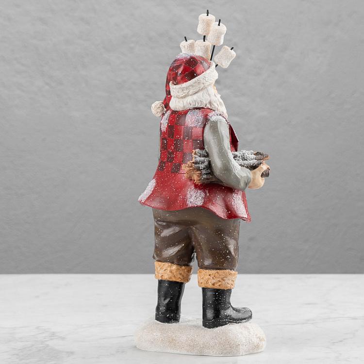 Новогодняя фигурка Санта-Клаус с маршмеллоу Country Santa With Marshmallow Red 35 cm