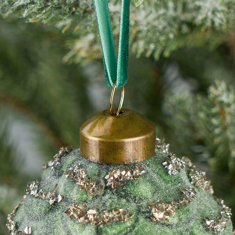 Ёлочная игрушка Матовая зелёная шишка Matte Pine Cone Green 15 cm