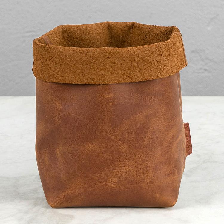 Кожаная корзина для хранения Leather Storage Basket