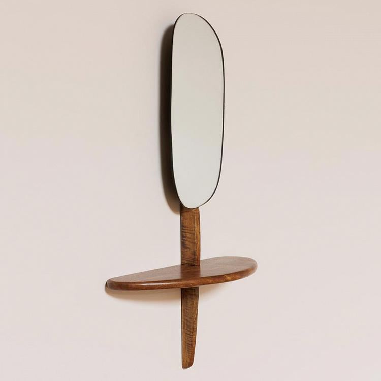 Abstract Mirror With Shelf