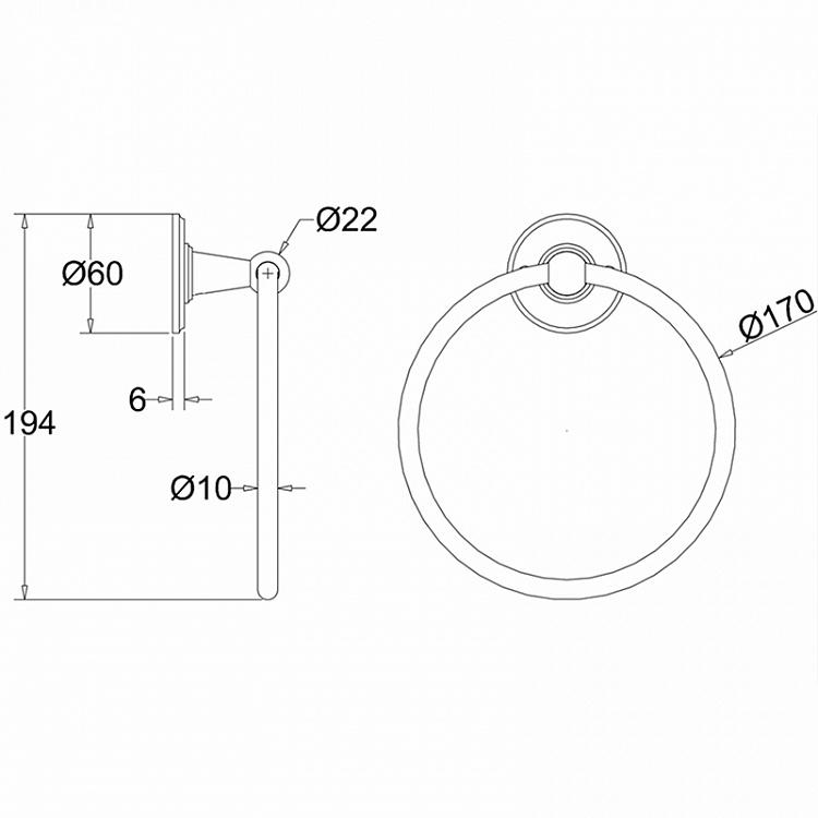 Настенный держатель-кольцо для полотенец цвета хром Towel Ring Chrome