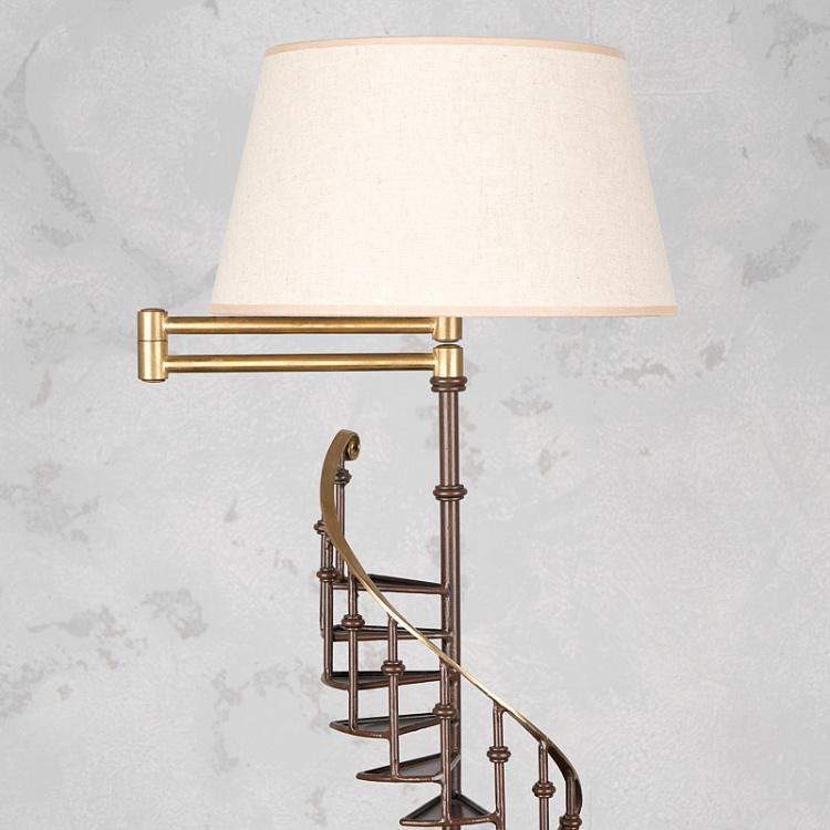 Настольная лампа с льняным белым абажуром Винтовая лестница Stairway Table Lamp With Shade Off-White Linen