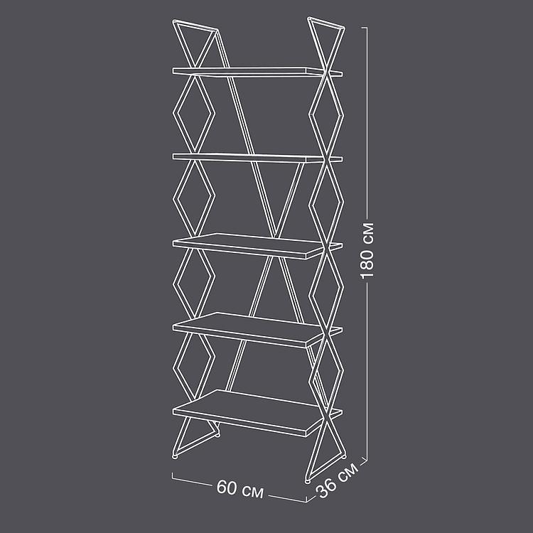 Стеллаж Iron Shelf Zig Zag Metal And Glass - ракурс 12