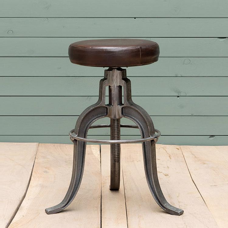 Saloon Stool With Leather Seat