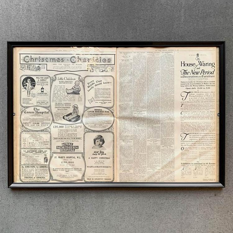 Винтажная газета в раме Таймс, 17 декабря 1928 Vintage Times, Dec 17, 1928