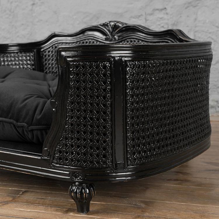 Чёрный диван для собак/кошек Артур, M Arthur Sofa Medium, Black Velvet