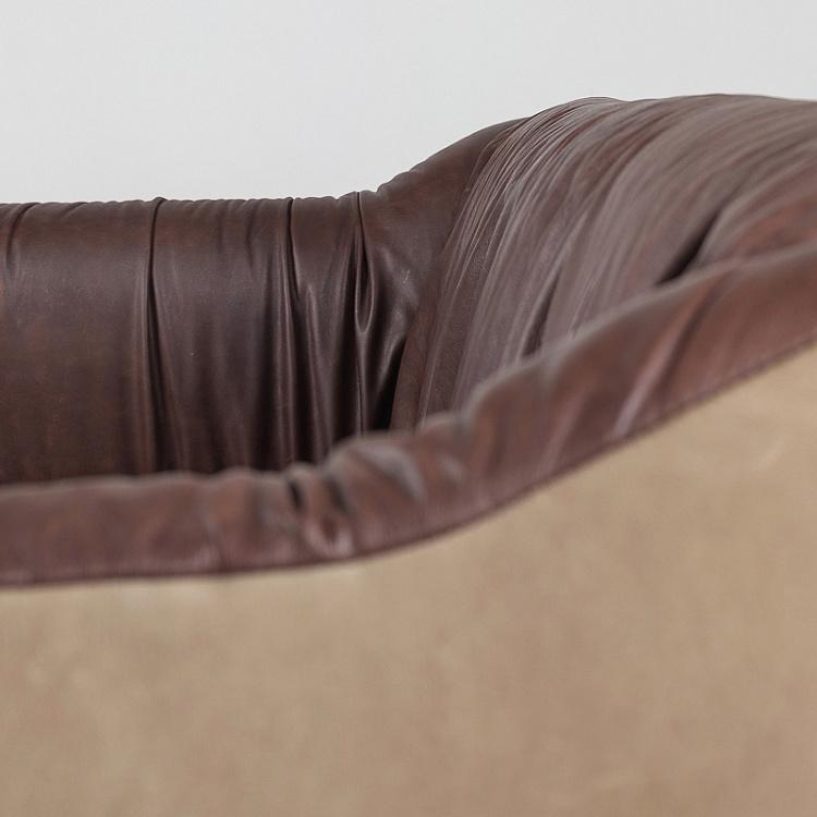 Трёхместный диван Ваки, кожаная обивка внутренней стороны F318 Waki 3 Seater, Iroquois Chocolate Inside