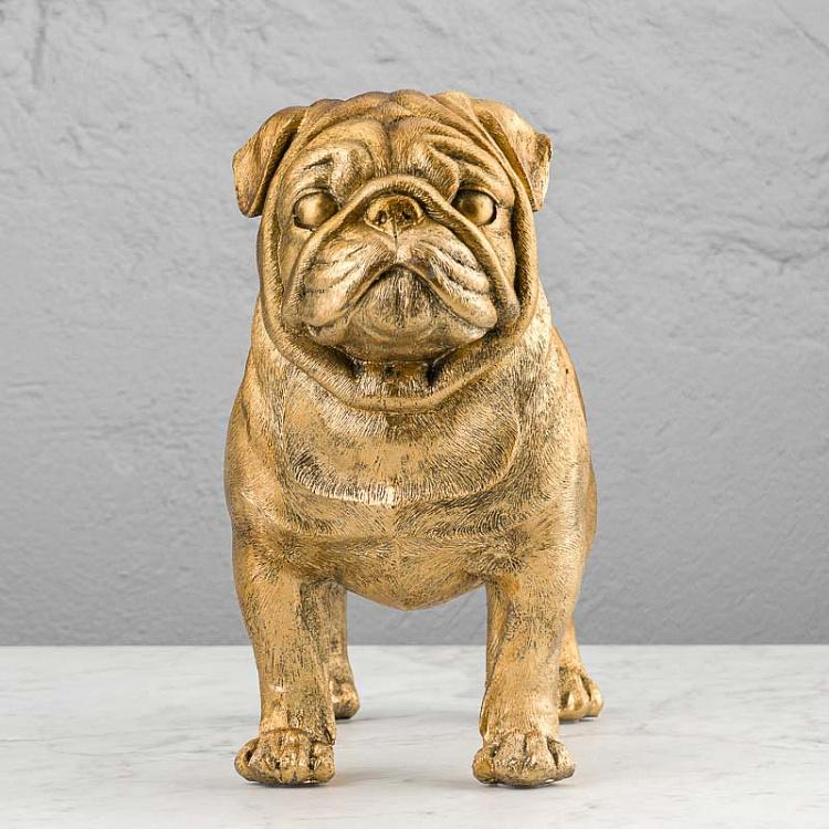 Статуэтка Золотой мопс Бейли Pug Bailey Antique Gold