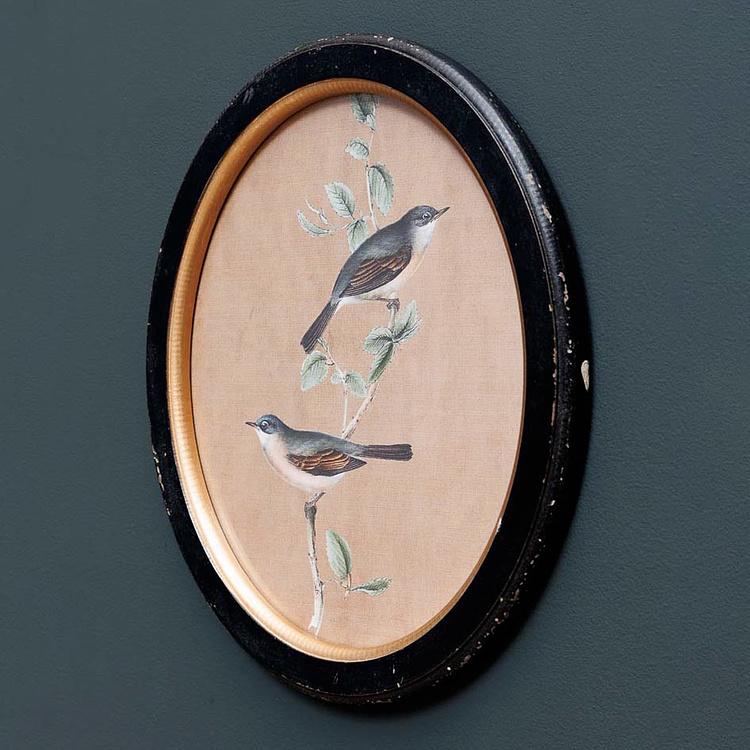 Набор из двух принтов Птицы Филомены Set Of 2 Oval Frames With Birds Philomene