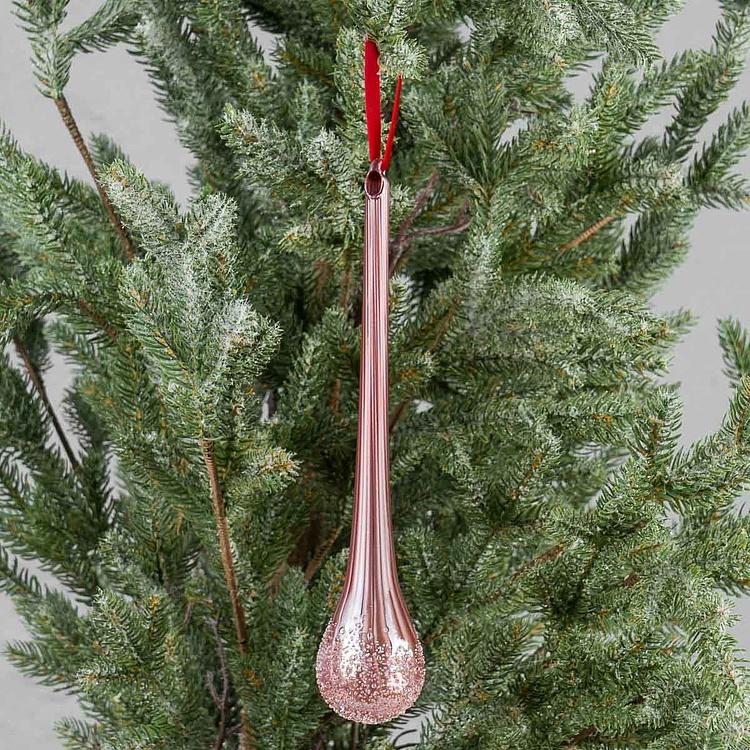 Ёлочная игрушка Розовая сосулька Icicle Pink 25 cm