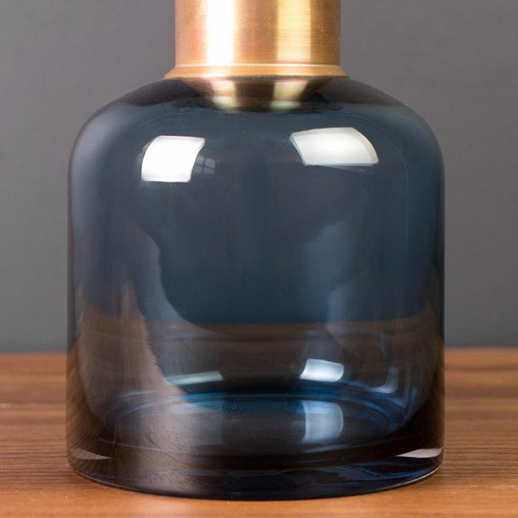 Синяя бутыль с золотым горлышком Pharmacy Bottle With Gold Detail Blue