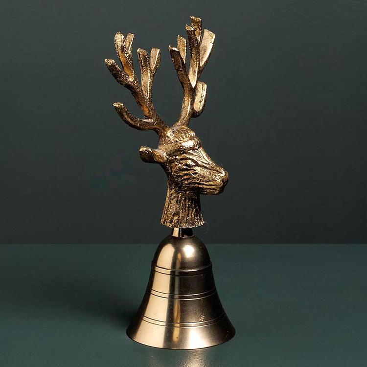 Ручной колокольчик Голова оленя Dasher Golden Deer Bell