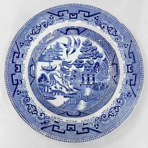Vintage Plate Blue White Large discount1