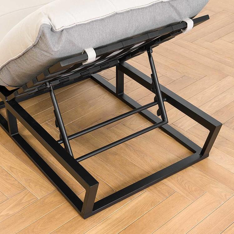 Садовый шезлонг-лежак Reef Lounger, Black акриловая ткань Light Stone - ракурс 12