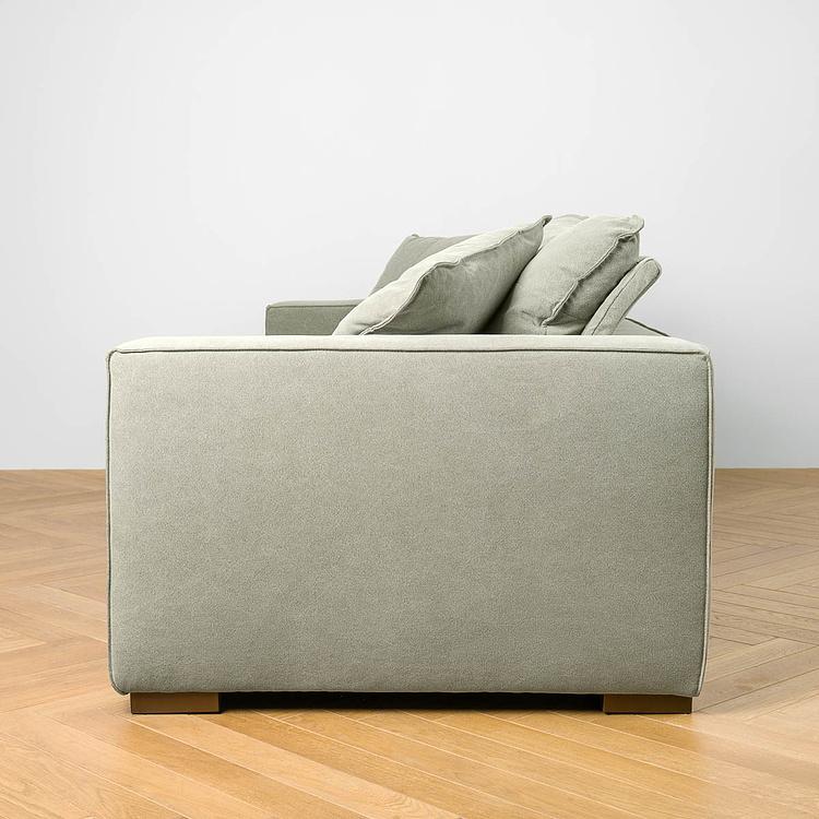 Трёхместный льняной диван Сити, ножки цвета латуни City 3 Seater, Brass Metal Linen RM