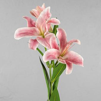 Искусственный цветок Donatello Lily Branch Pink White 88 cm