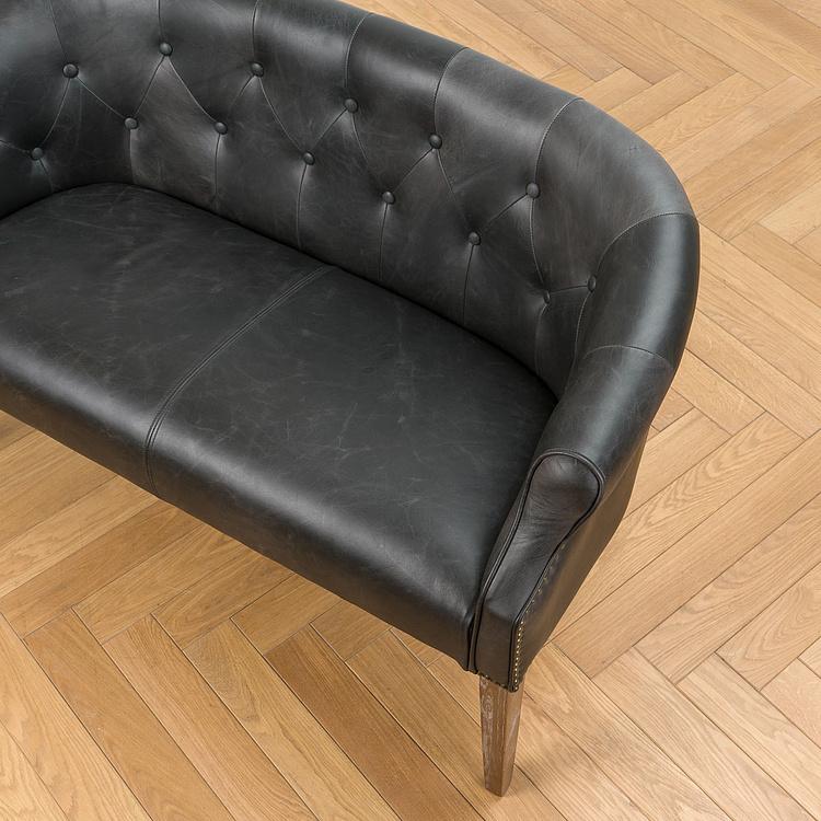 Двухместный кожаный диван Маршал, песочные ножки Marshall 2 Seater, Oak Sandwashed Leather