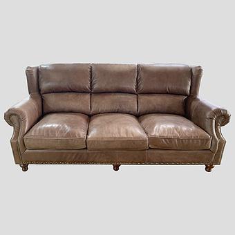 Трёхместный диван Churchill 3 Seater Leather RM натуральная кожа Brown Franco - ракурс 3