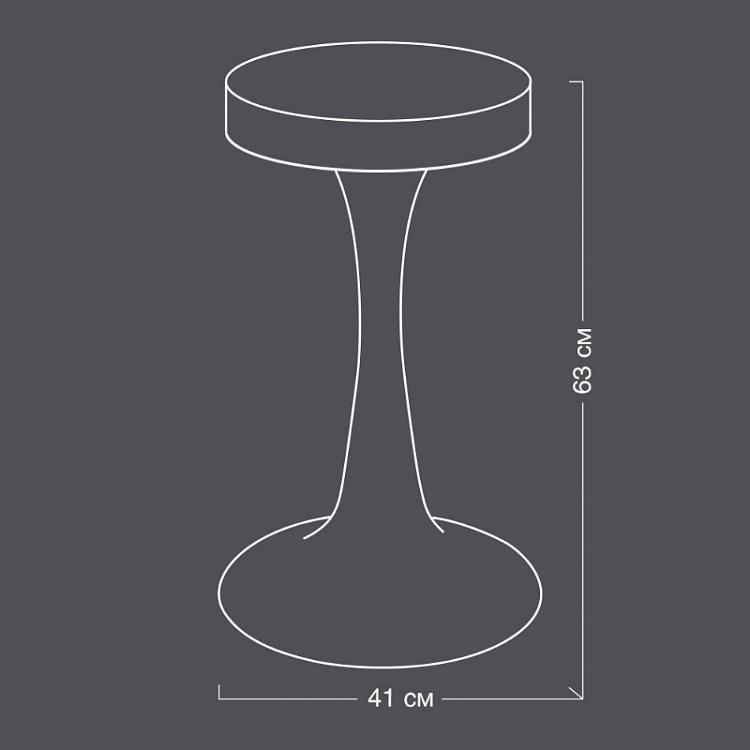 Прикроватный столик с компасом из металла и кожи Table Compass With Foot In Leather