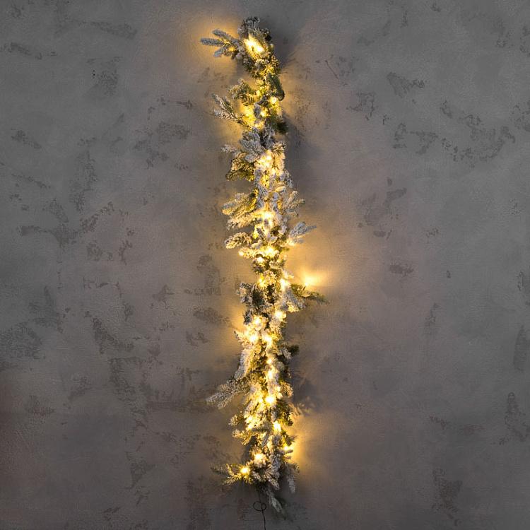 Светодиодная заснеженная еловая гирлянда LED Spruce Garland With Snow 150 cm