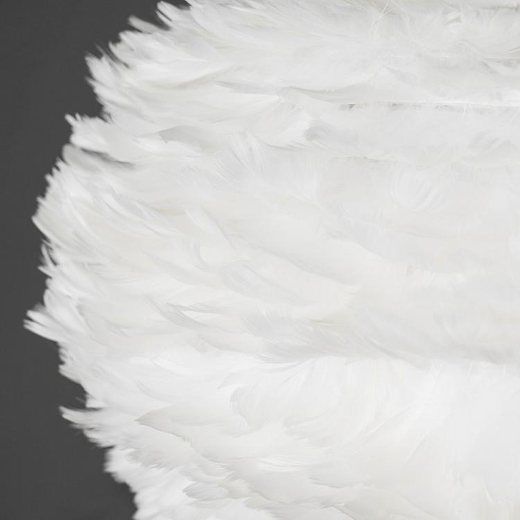 Подвесной светильник Эос, белые перья, чёрный провод, XL Eos Hanging Lamp White Feathers Black Cord Extra Large