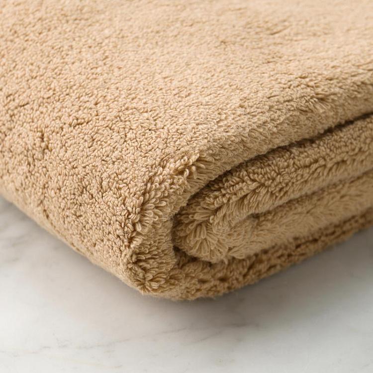 Тёмно-карамельное махровое банное полотенце из органического хлопка Наследие 76x142 см Heritage Natural Cotton Bath Towel Almond 76x142 cm