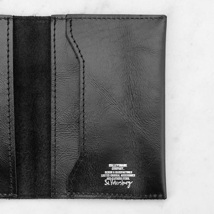 Чёрная кожаная обложка для паспорта Passport Cover, Bowler Black