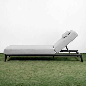 Садовый шезлонг-лежак Dune Lounger, Black акриловая ткань Anthracite Carbon - ракурс 3