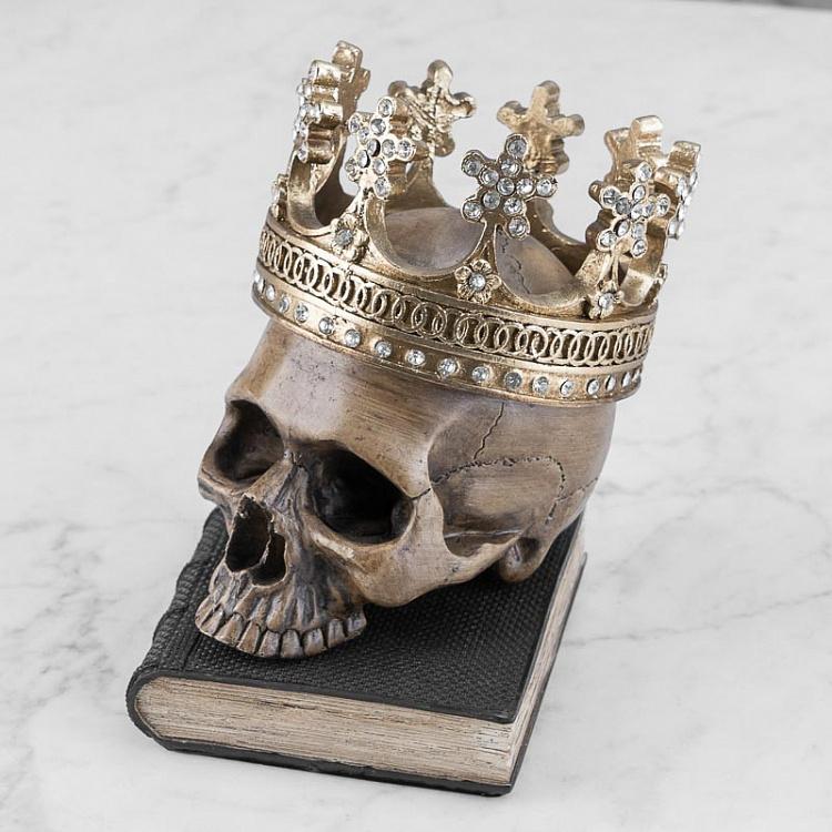 Статуэтка Коронованный череп на книге Skull In Crown On Book